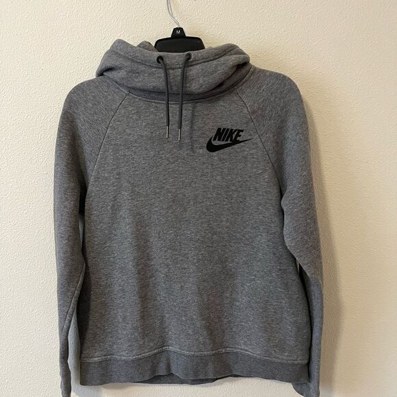 Nike Gray Cowl Neck Women Hoodie Size  S - Picture 2 of 7